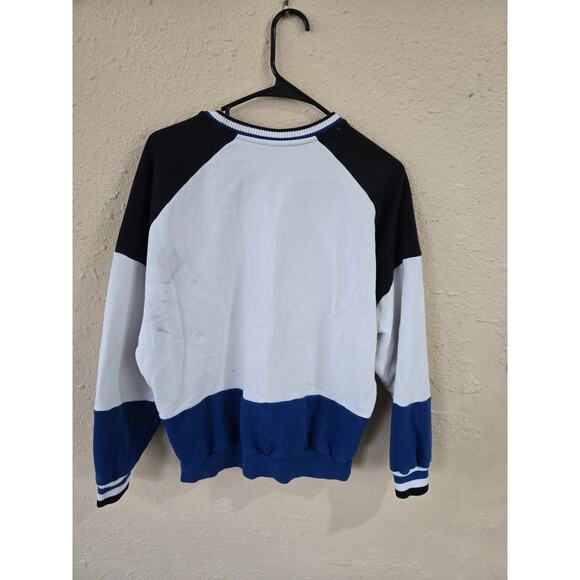 Vintage Adidas Sweatshirt, Blue/ Black/ White, Size Small Oversized With Defect - Picture 2 of 7